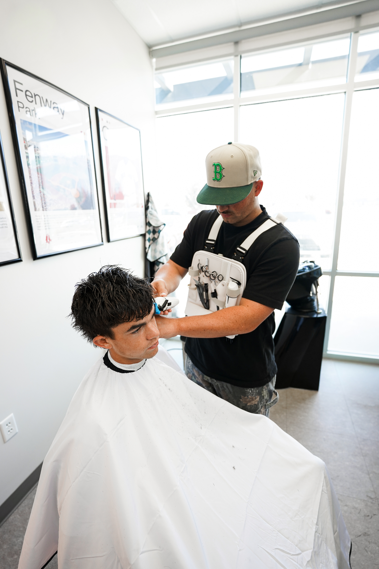 Barber at work in Jo's Barbershop